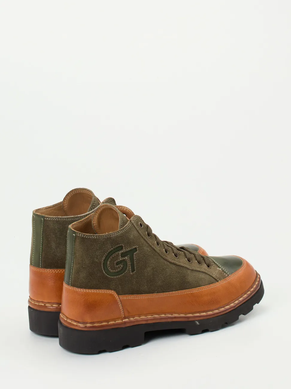 Galizio Torresi – Schnürboots aus Veloursleder olivgrün