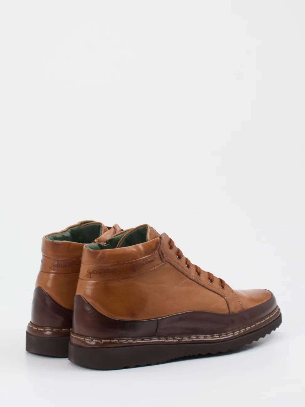 Galizio Torresi – Schnürboots aus Kalbleder cognacbraun