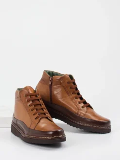 Galizio Torresi – Schnürboots aus Kalbleder cognacbraun