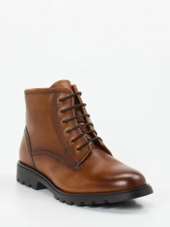 Galizio Torresi – Schnürboots aus Kalbleder cognacbraun