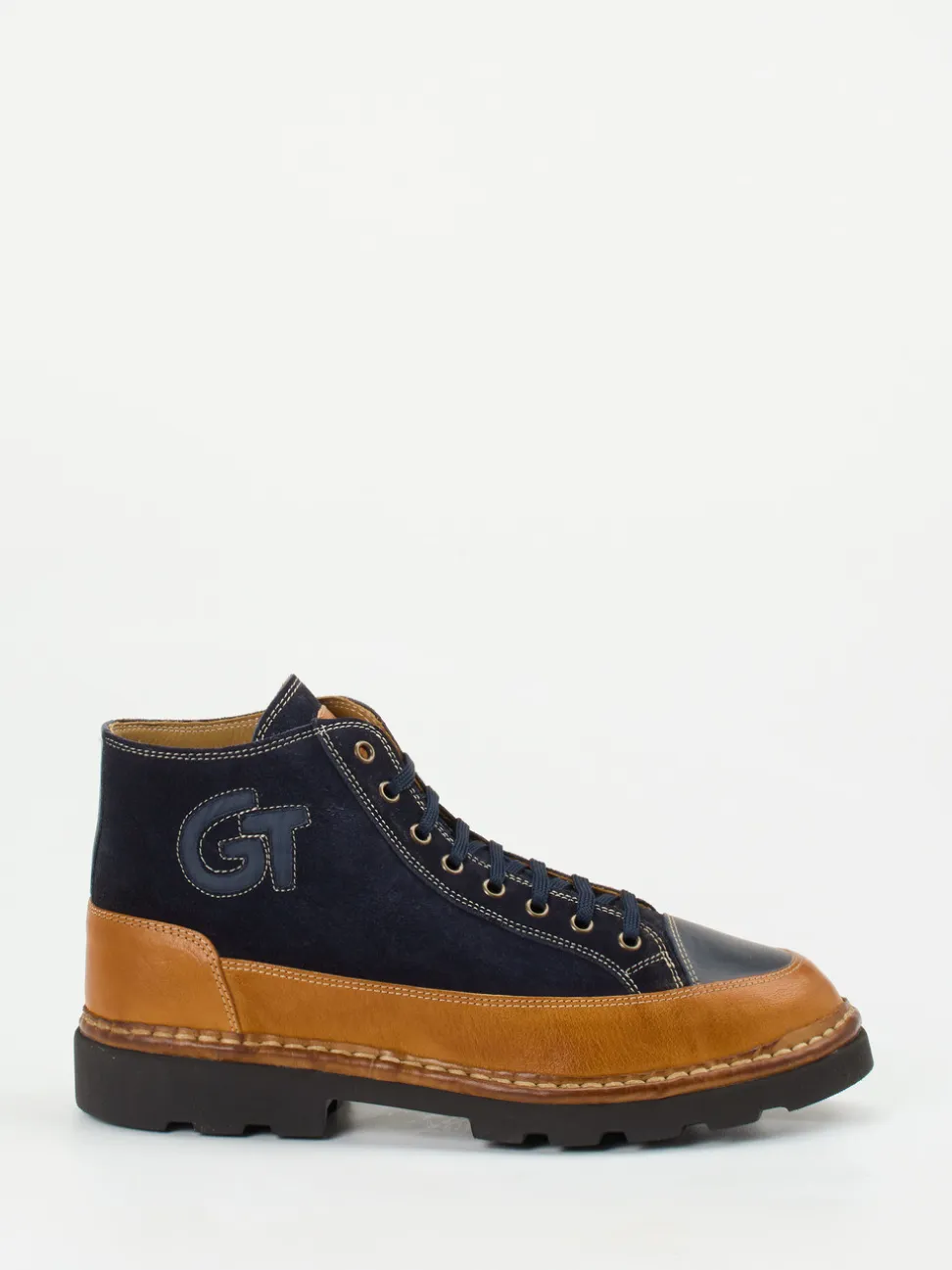 Galizio Torresi – Schnürboots aus Veloursleder Dunkelblau