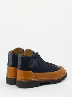 Galizio Torresi – Schnürboots aus Veloursleder Dunkelblau