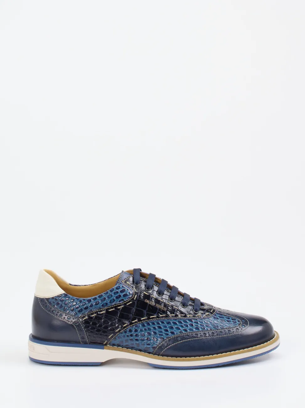 Galizio Torresi – Schnürschuh aus geprägtem Leder Blau