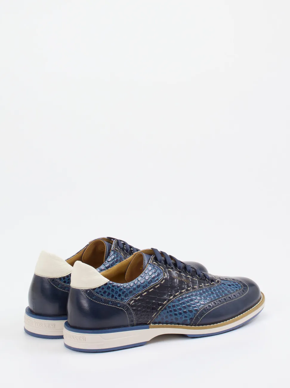 Galizio Torresi – Schnürschuh aus geprägtem Leder Blau