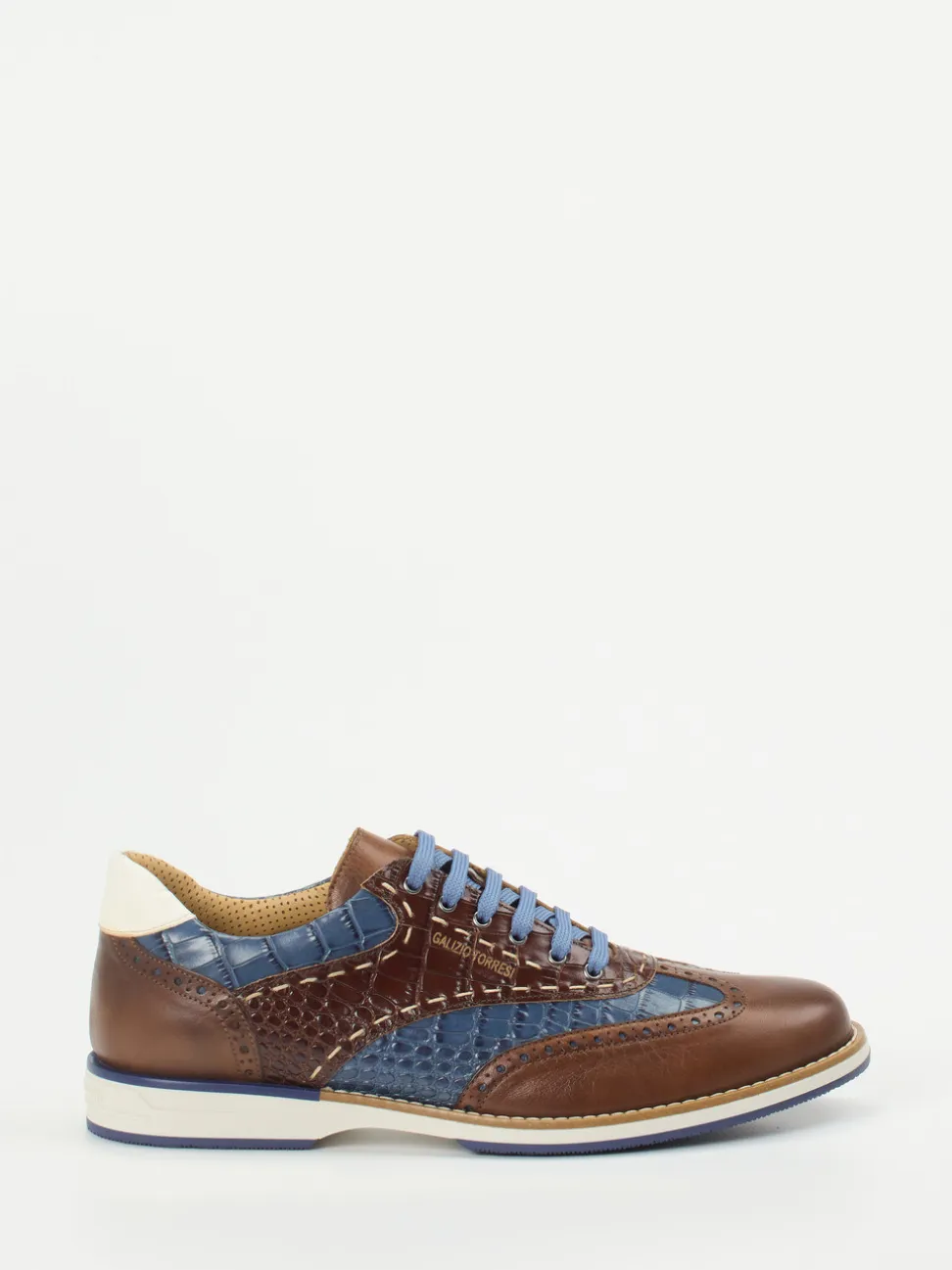 Galizio Torresi – Schnürschuh aus geprägtem Leder Braun