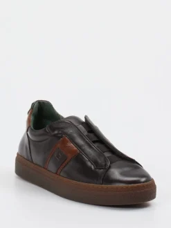 Galizio Torresi – Slip-On Sneaker aus Kalbleder Braun