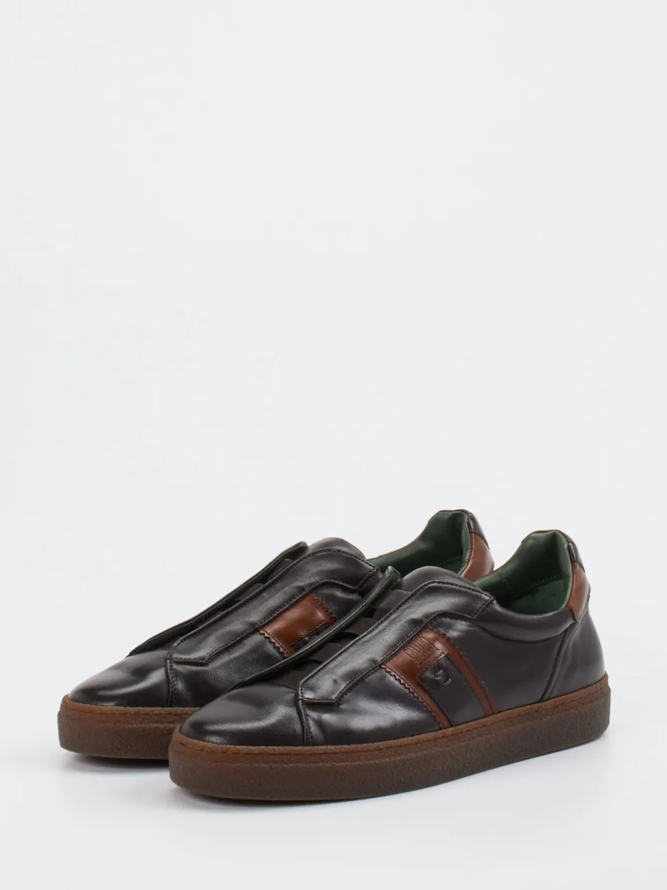 Galizio Torresi – Slip-On Sneaker aus Kalbleder Braun
