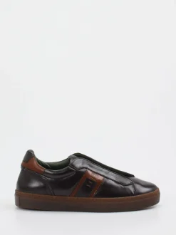 Galizio Torresi – Slip-On Sneaker aus Kalbleder Braun