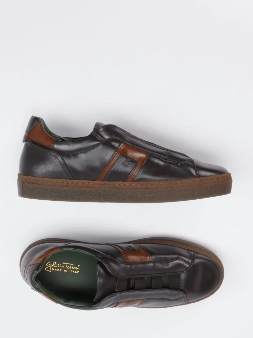 Galizio Torresi – Slip-On Sneaker aus Kalbleder Braun