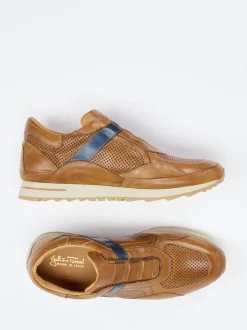 Galizio Torresi – Slip-On Sneaker aus Kalbleder Cognac