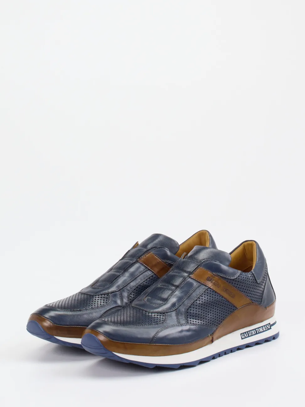Galizio Torresi – Slip-On Sneaker aus Kalbleder Dunkelblau