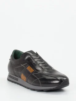 Galizio Torresi – Slip-On Sneaker aus Kalbleder Schwarz
