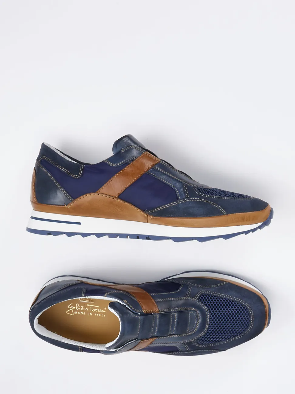 Galizio Torresi – Slip-On Sneaker aus Veloursleder blau