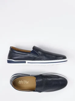 Galizio Torresi – Slip-On Sneaker aus Kalbleder Dunkelblau