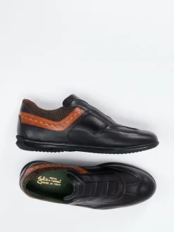 Galizio Torresi – Slip-On Sneaker aus Kalbleder dunkelbraun