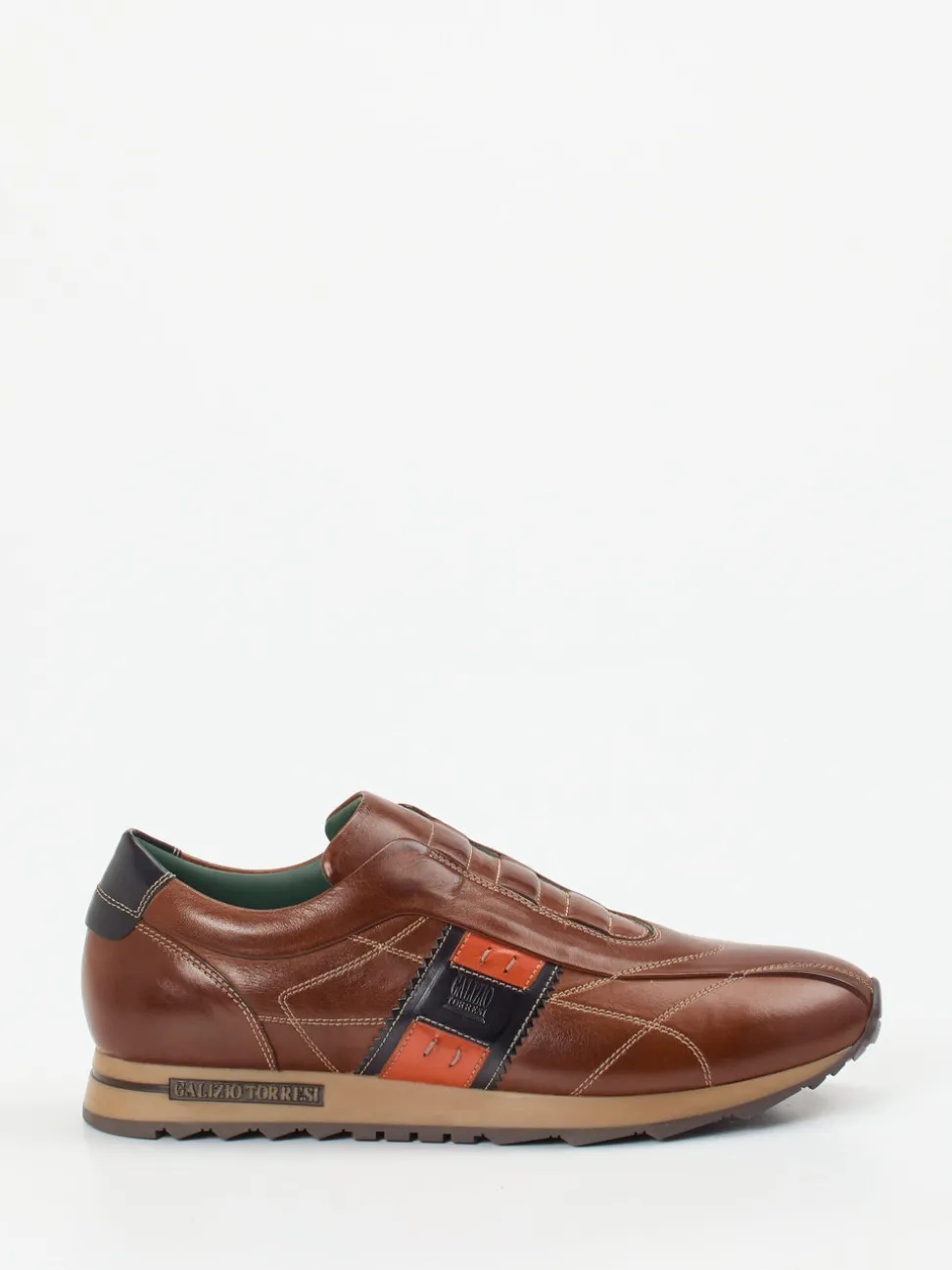 Galizio Torresi – Slip-On-Sneaker aus Kalbleder braun