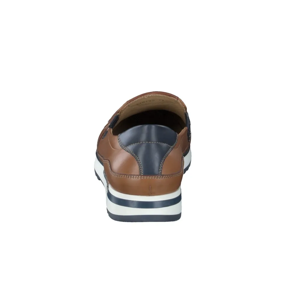 Galizio Torresi – Slipper aus geprägtem Leder cognacbraun