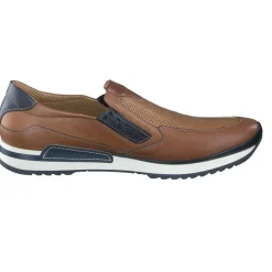Galizio Torresi – Slipper aus geprägtem Leder cognacbraun