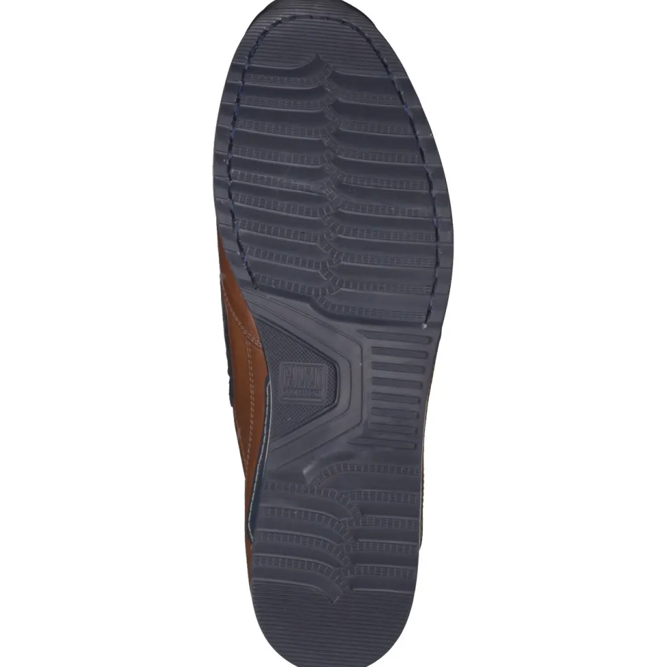 Galizio Torresi – Slipper aus geprägtem Leder cognacbraun