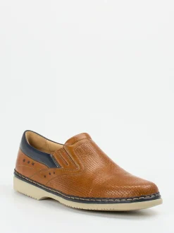 Galizio Torresi – Slipper aus geprägtem Leder cognac