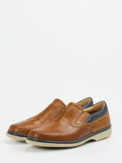 Galizio Torresi – Slipper aus geprägtem Leder cognac