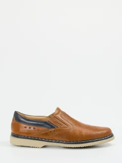 Galizio Torresi – Slipper aus geprägtem Leder cognac