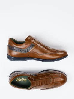 Galizio Torresi – Slipper aus Kalbleder cognacbraun