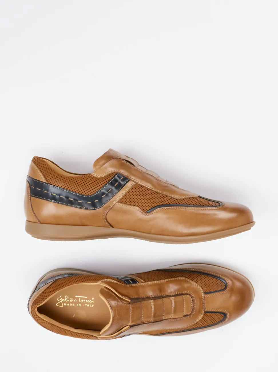 Galizio Torresi – Slipper aus Kalbleder cognacbraun