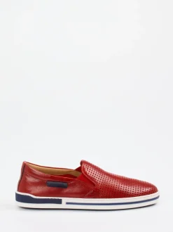 Galizio Torresi – Slipper aus geprägtem Leder in Rot
