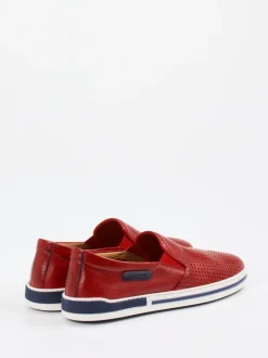 Galizio Torresi – Slipper aus geprägtem Leder in Rot