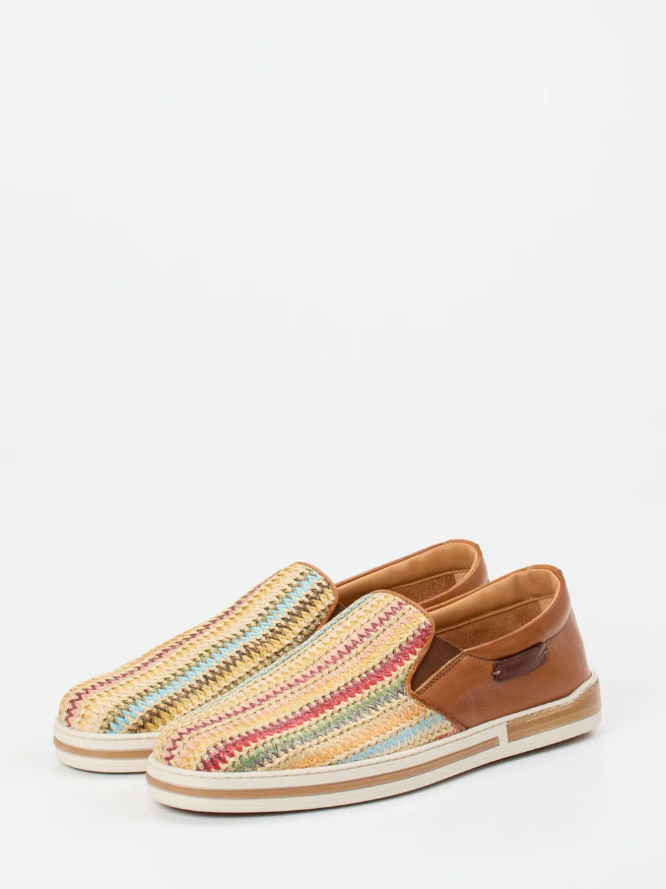 Galizio Torresi – Slipper aus Textil und Kalbleder multicolor