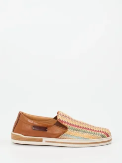 Galizio Torresi – Slipper aus Textil und Kalbleder multicolor