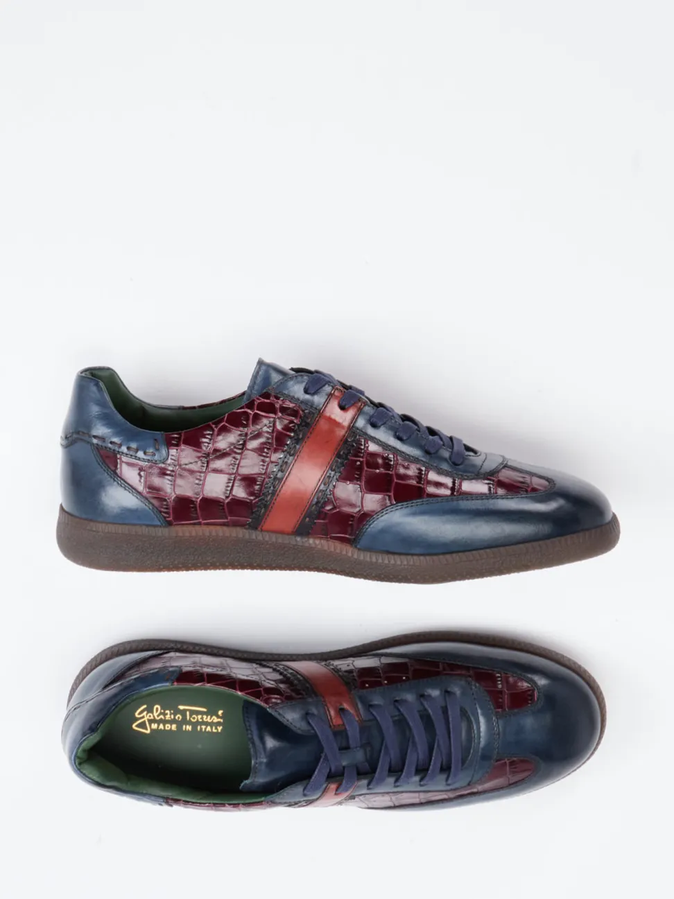 Galizio Torresi – Sneaker aus Kalbleder mit Krokoprägung