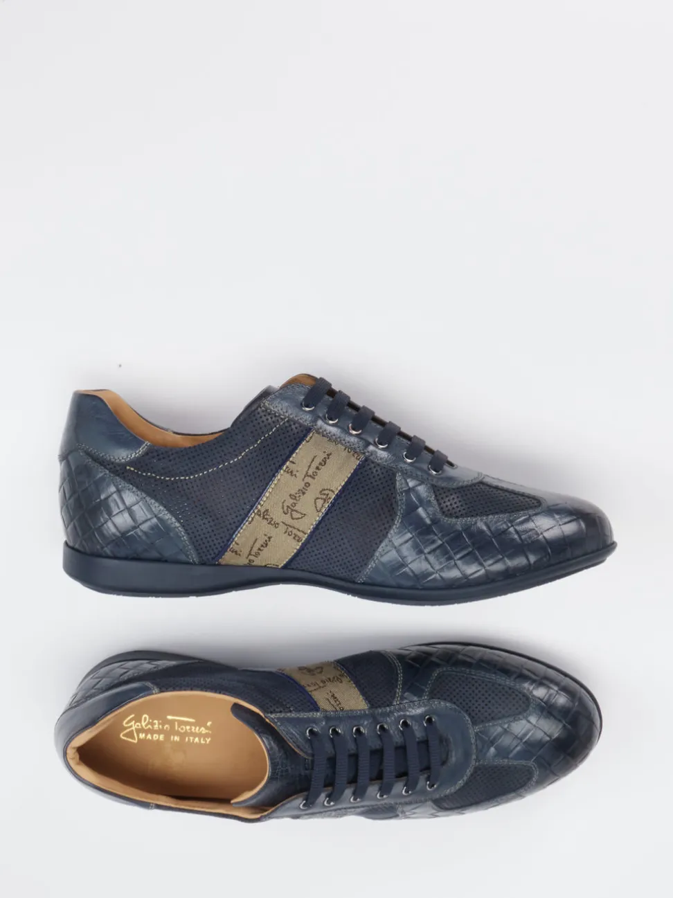 Galizio Torresi – Sneaker aus Kalbleder Dunkelblau
