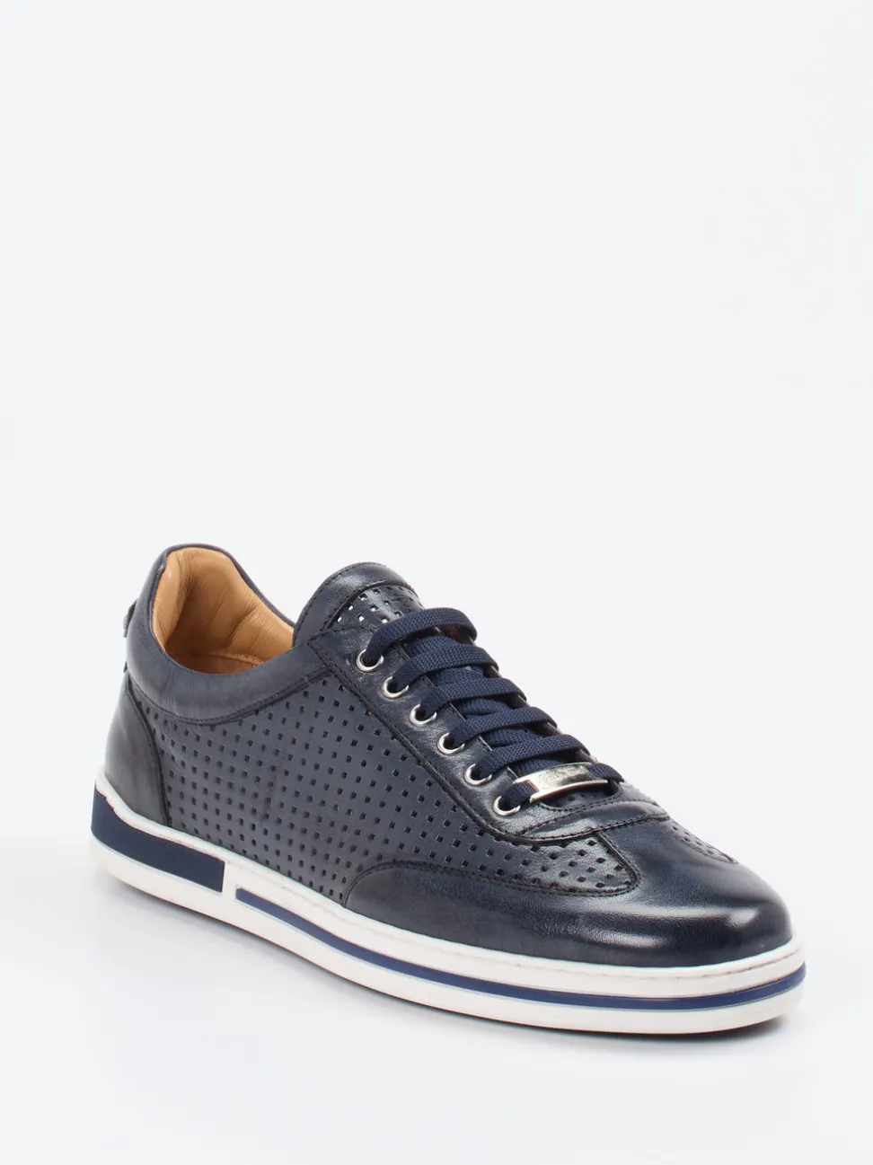 Galizio Torresi – Sneaker aus Leder Dunkelblau
