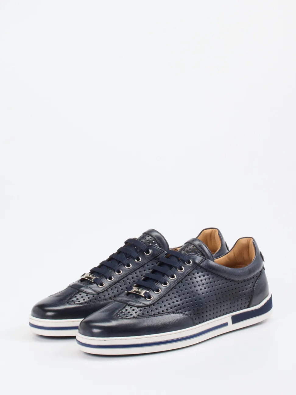 Galizio Torresi – Sneaker aus Leder Dunkelblau