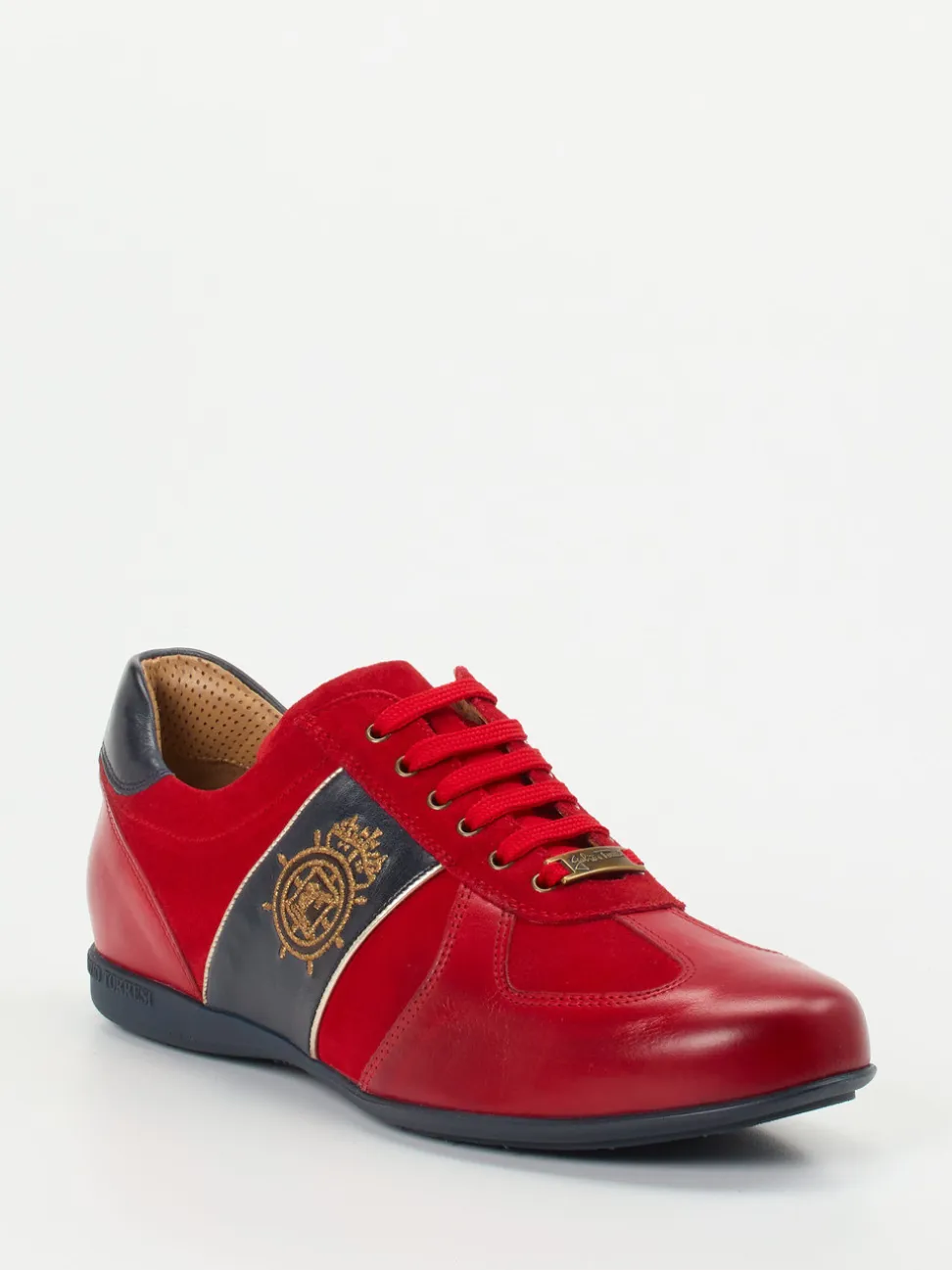 Galizio Torresi – Sneaker aus Kalbleder in Rot-Gold
