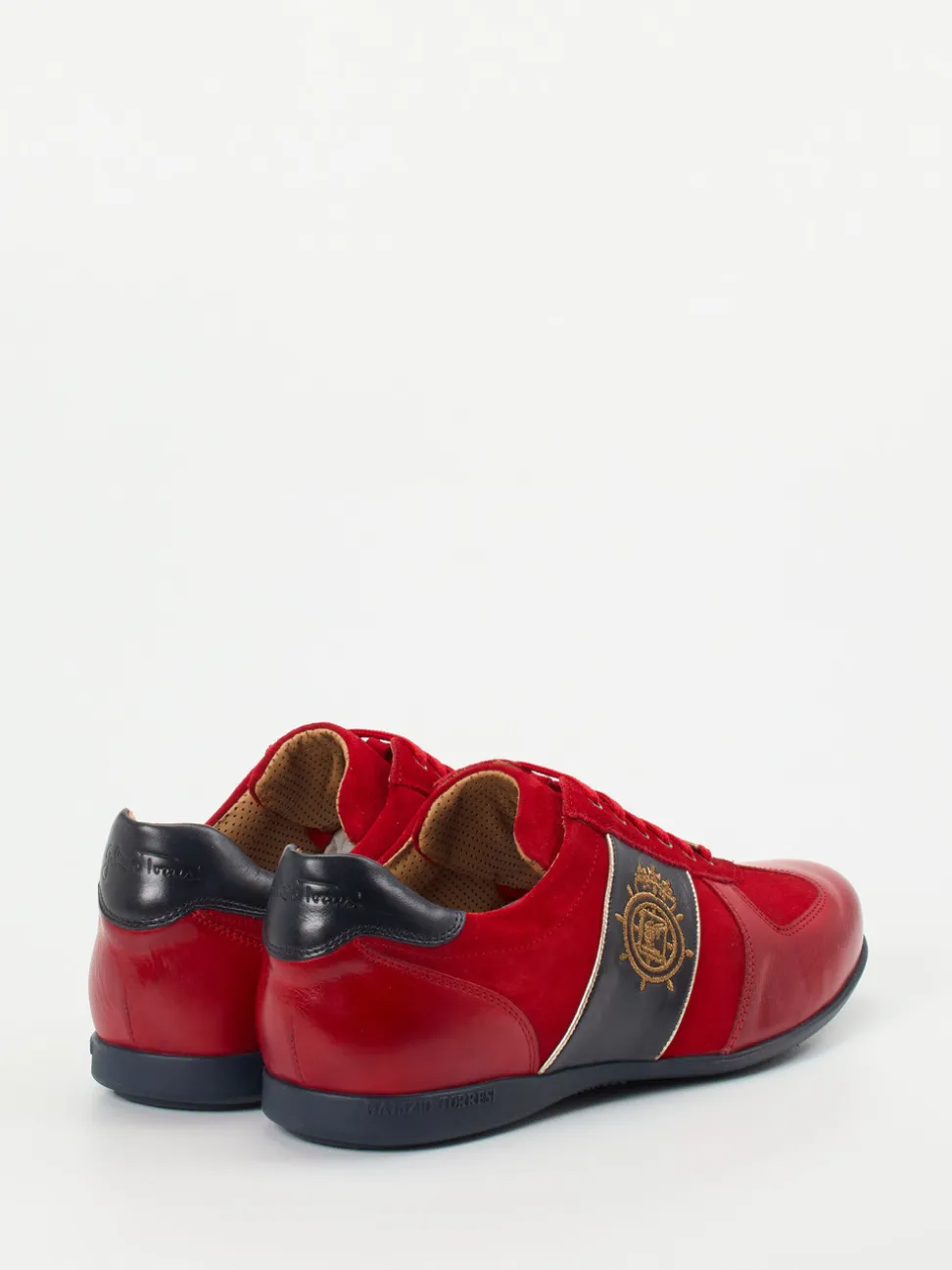Galizio Torresi – Sneaker aus Kalbleder in Rot-Gold