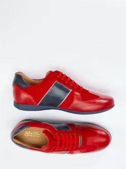Galizio Torresi – Sneaker aus Kalbleder in Rot-Gold