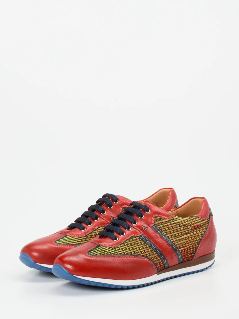 Galizio Torresi – Sneaker aus Kalbleder und Textil mehrfarbig