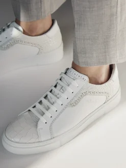 Galizio Torresi – Sneaker aus geprägtem Leder weiß
