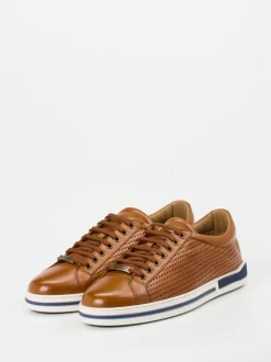 Galizio Torresi – Sneaker aus Glattleder cognacfarben
