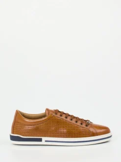 Galizio Torresi – Sneaker aus Glattleder cognacfarben