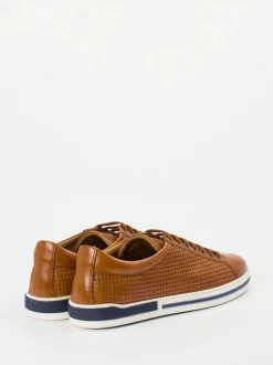 Galizio Torresi – Sneaker aus Glattleder cognacfarben