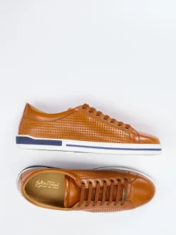 Galizio Torresi – Sneaker aus Glattleder cognacfarben