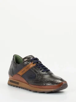 Galizio Torresi – Sneaker aus geprägtem Leder in Blau