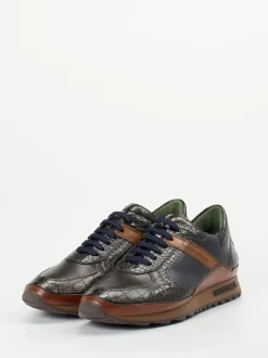 Galizio Torresi – Sneaker aus geprägtem Leder in Blau