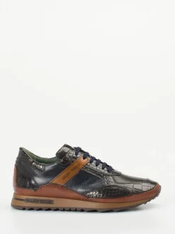 Galizio Torresi – Sneaker aus geprägtem Leder in Blau