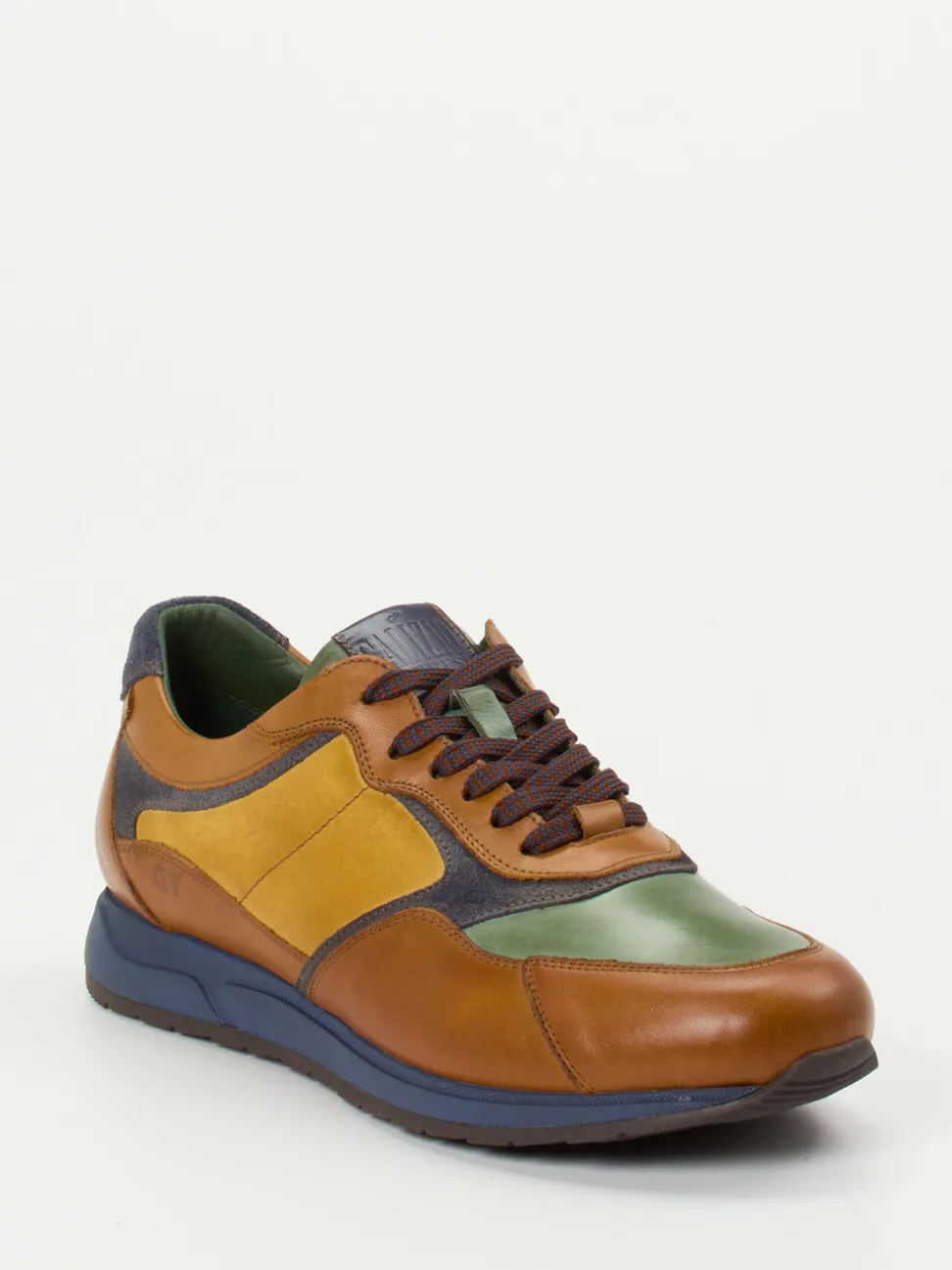 Galizio Torresi – Sneaker aus Leder-Mix cognacfarben