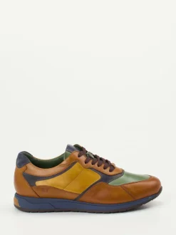 Galizio Torresi – Sneaker aus Leder-Mix cognacfarben